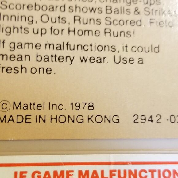 Vintage Mattel Electronics baseball Game 1978 WORKING - Picture 8 of 10